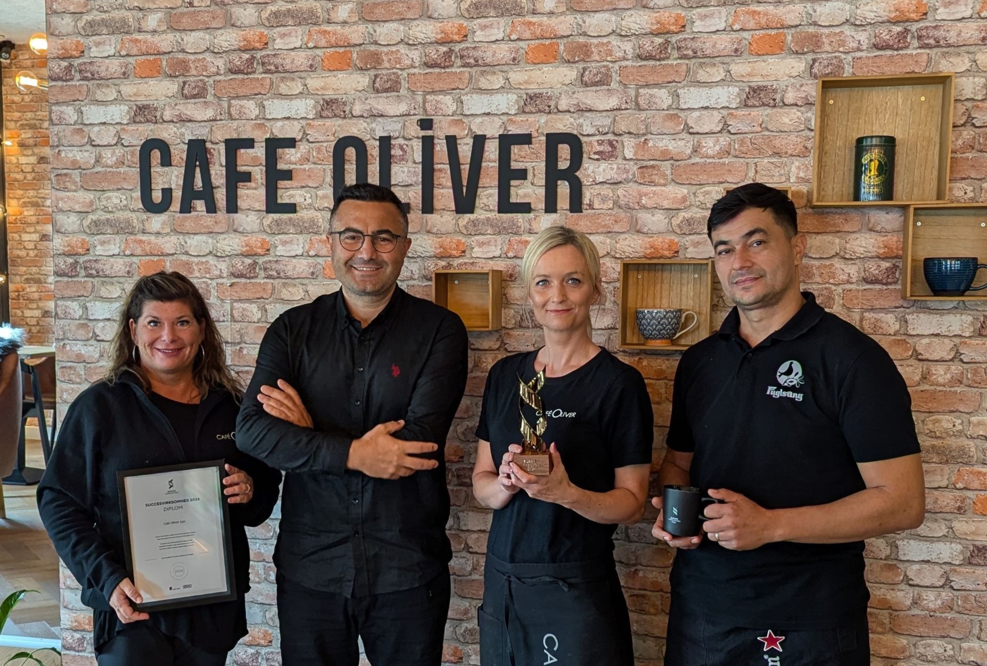 Café Oliver da de tidligere på året blev kåret som ”Succesvirksomhed 2024” af SparNord og BDO. Foto: Privat.